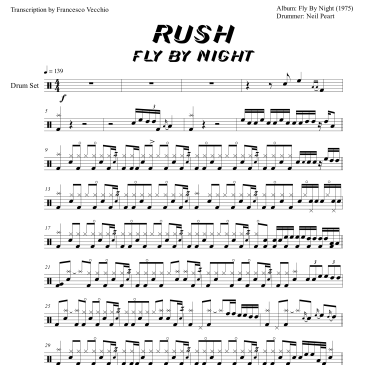 rush fly by night drum transcription