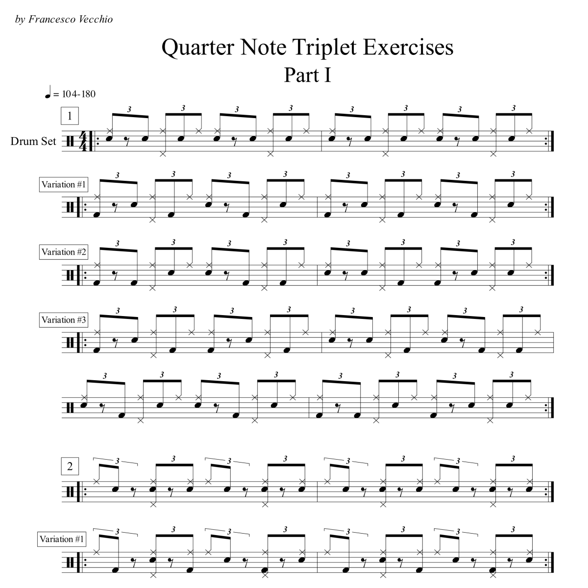 Quarter Note Triplet Exercises Part 1