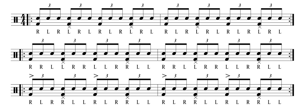 rudiments 8th note triplets