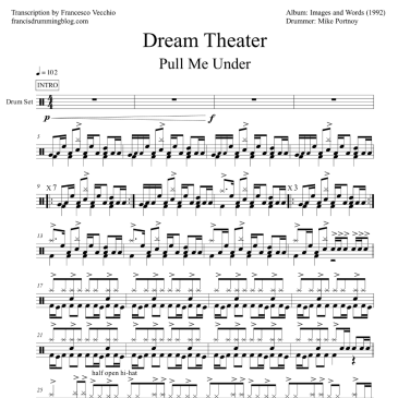 dream theater pull me under drum sheet music